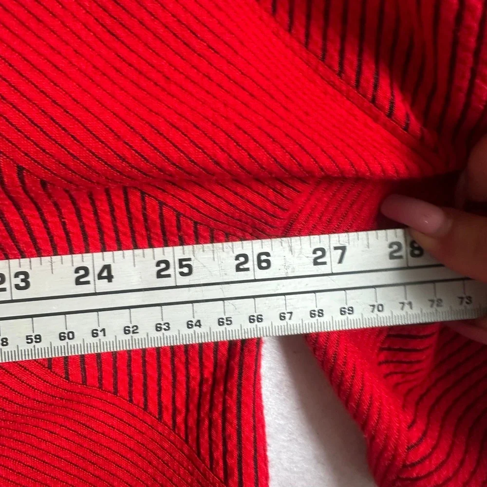 Ali Miles Red Textured Cowl Neck Tunic Top Plus Size 2X Button Detail Knit